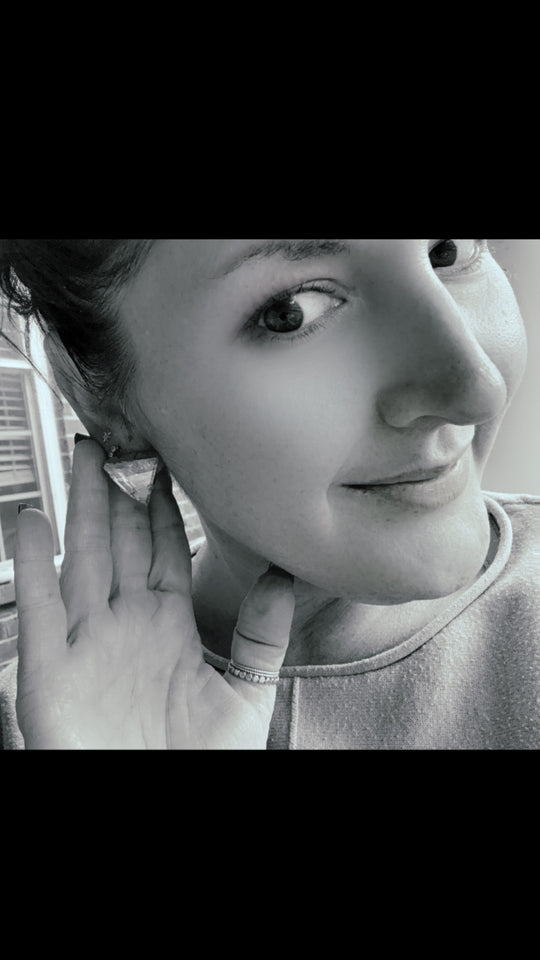 Tracy Gold Triangle Geometric Stud Crystal Earrings - Shabby To Chic Jewelry