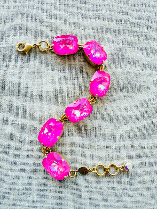 Maria Pink Crystal Link Bracelet