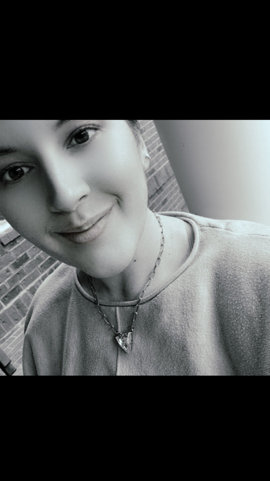 Aubrey Silver Geometric Triangle Crystal Pendant Necklace - Shabby To Chic Jewelry