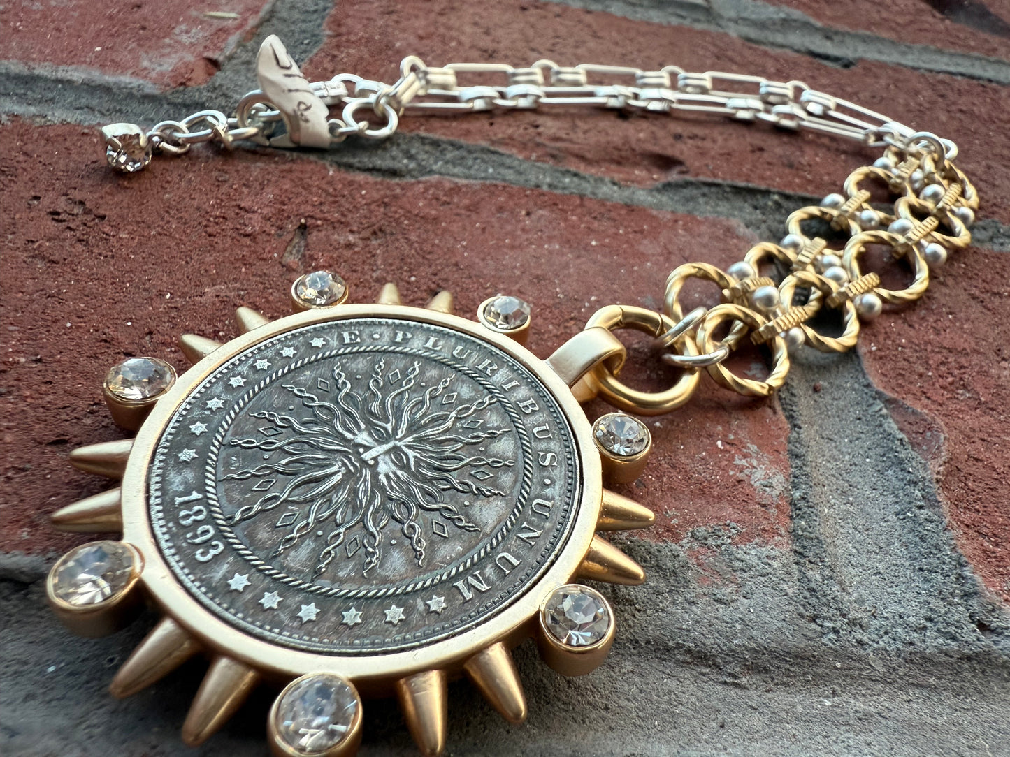 Leslie Sun Pendant Coin Necklace - Shabby To Chic Jewelry
