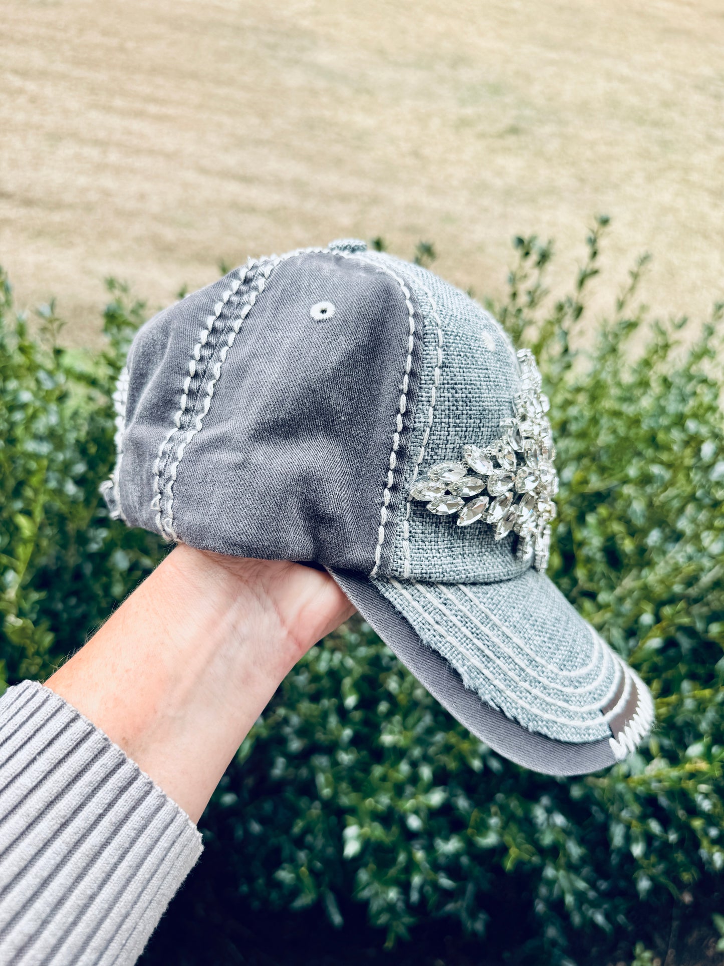 Kaci Crystal Bling Baseball Fashion Cap - Shabby To Chic Jewelry