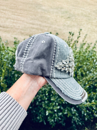 Kaci Crystal Bling Baseball Fashion Cap - Shabby To Chic Jewelry