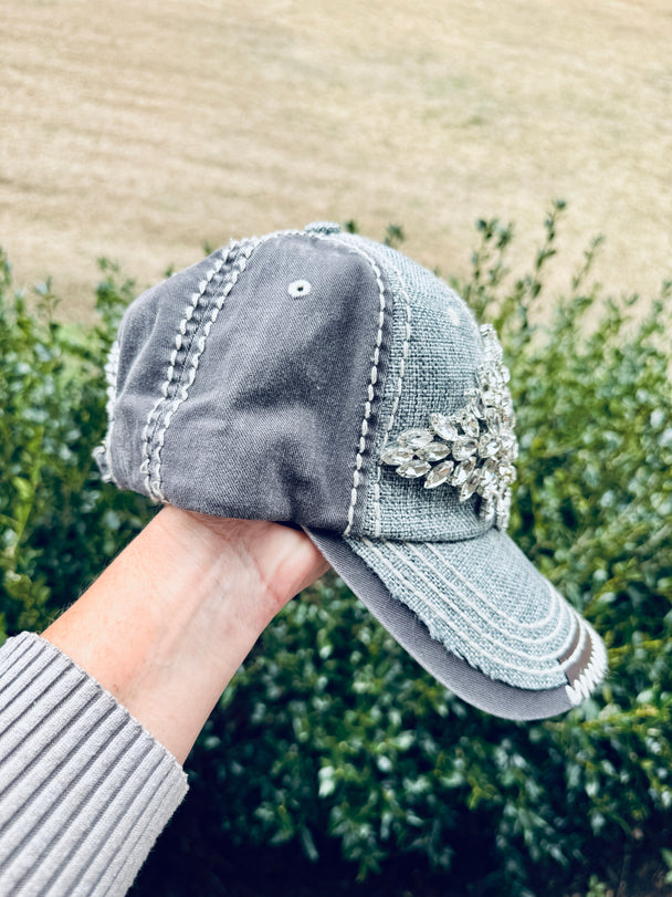 Kaci Crystal Bling Baseball Fashion Cap - Shabby To Chic Jewelry