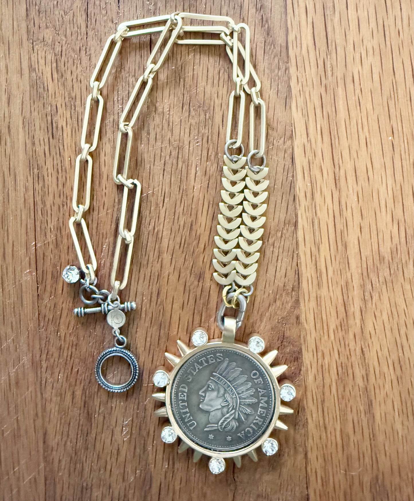 Gretchen Indian Pendant Crystal Necklace - Shabby To Chic Jewelry