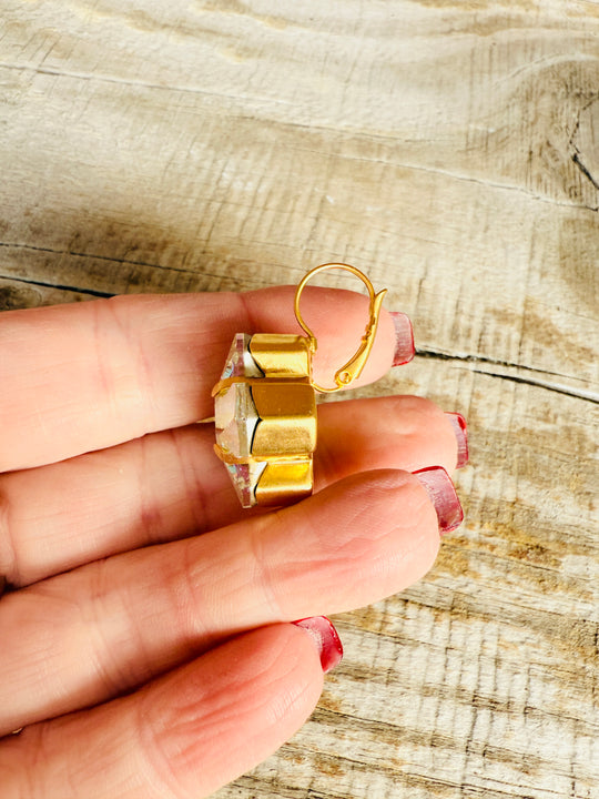 Claire Greek Cross Crystal Earrings