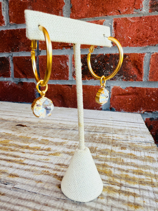 Tessa Crystal Hoop Earrings - Shabby To Chic Jewelry