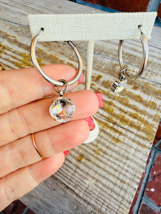 Tessa Crystal Hoop Earrings - Shabby To Chic Jewelry