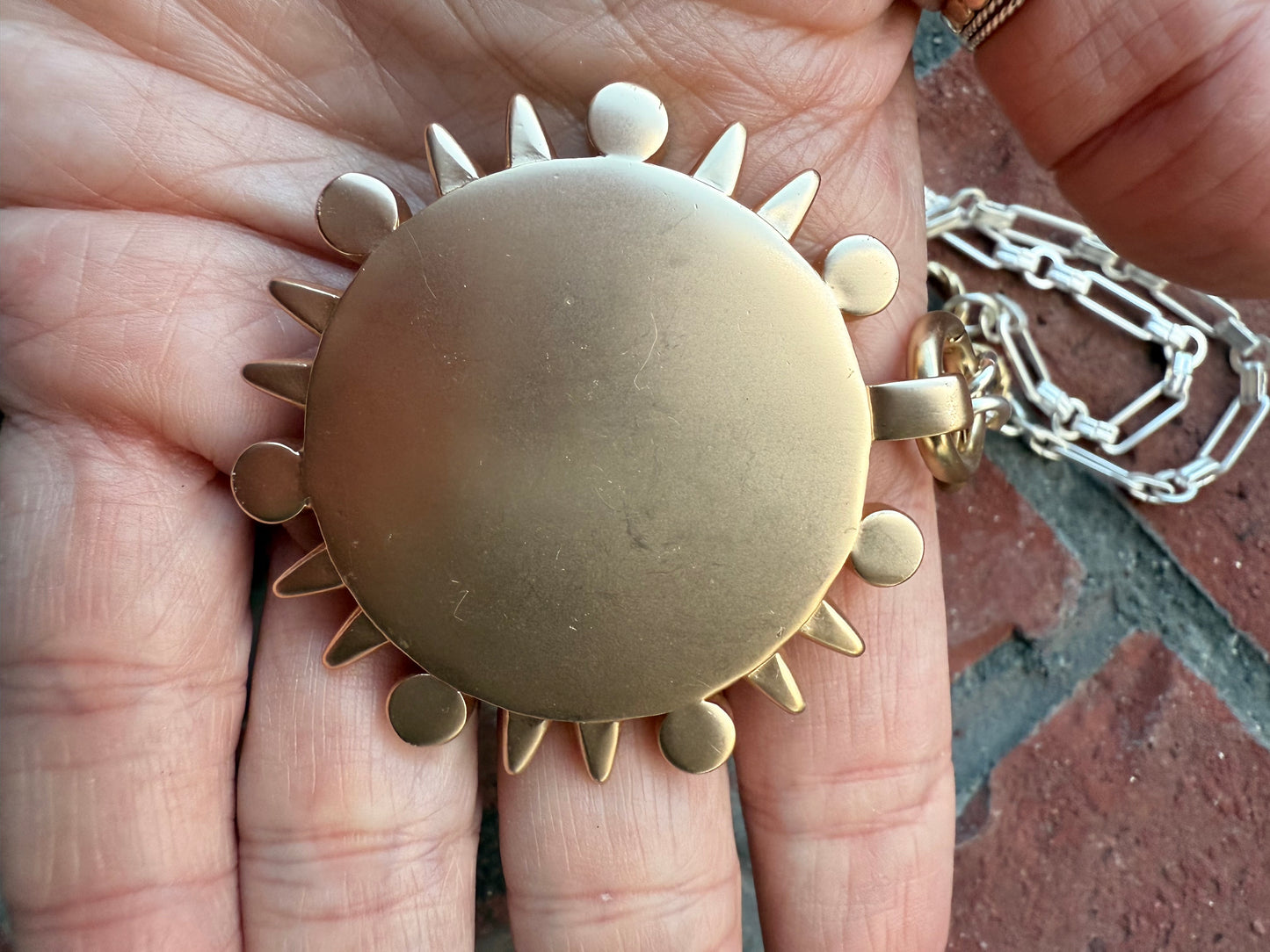 Leslie Sun Pendant Coin Necklace - Shabby To Chic Jewelry