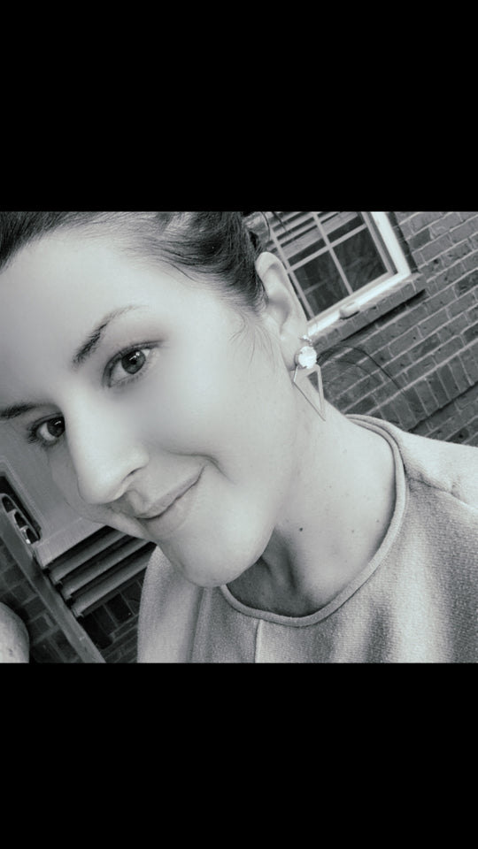 Kayla Gold Pyramid Geometric Crystal Stud Earrings - Shabby To Chic Jewelry