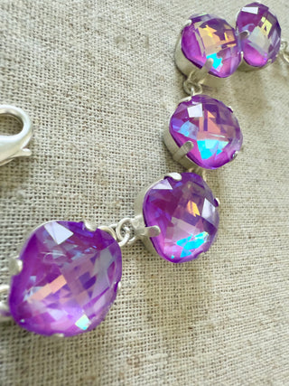 Sophia Purple Faceted Crystal Bracelet - Shabby To Chic Jewelry
