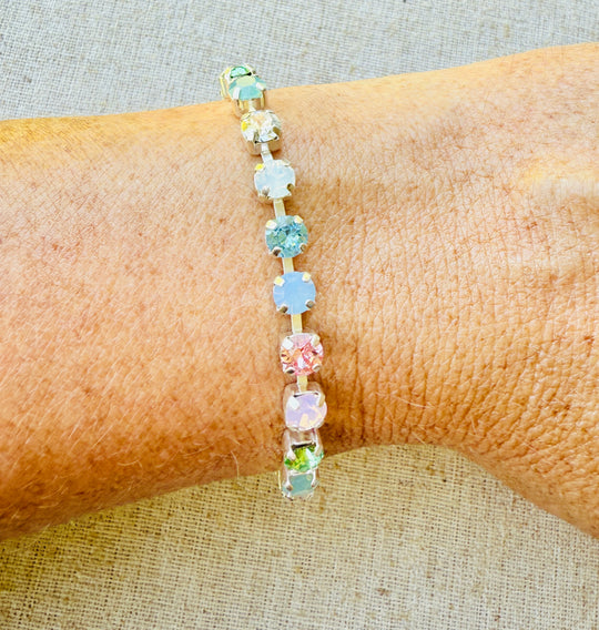 Jelly Bean Petite Crystal Tennis Bracelet