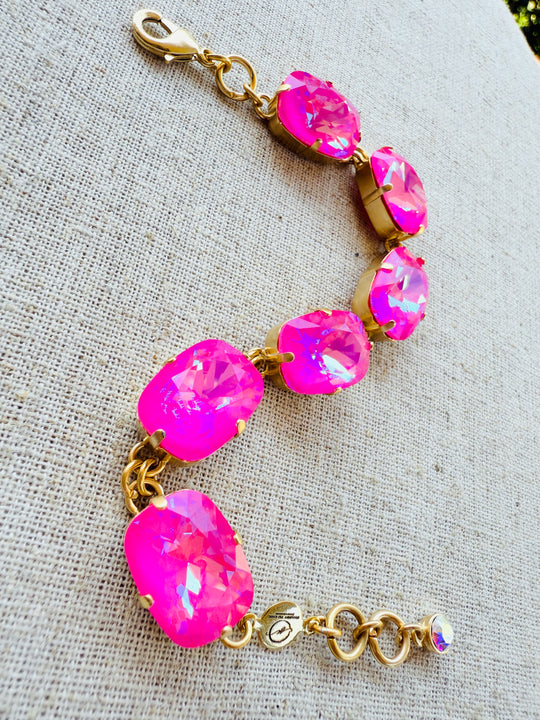 Maria Pink Crystal Link Bracelet