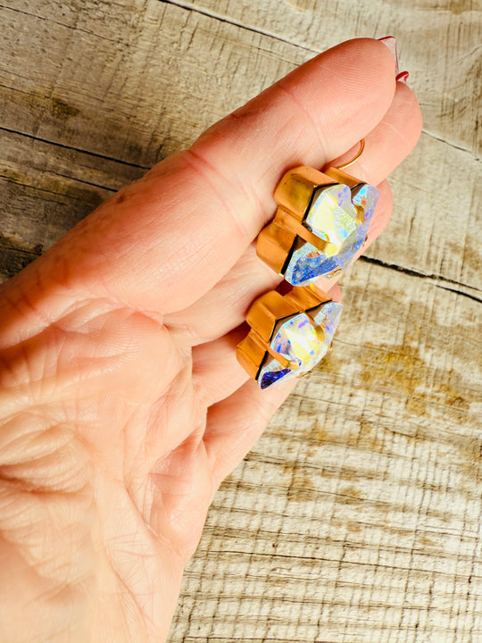 Claire Greek Cross Crystal Earrings