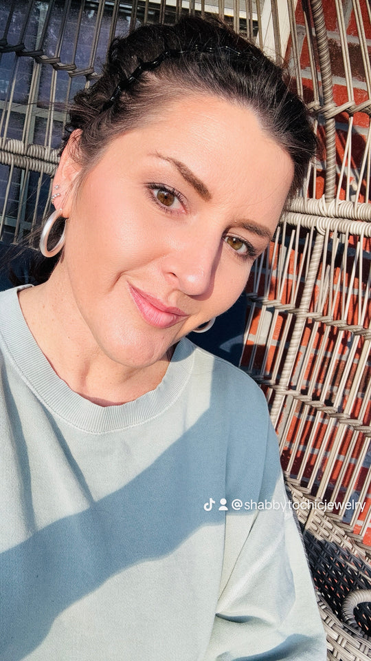 Betsy Hoop Earrings-Matte Gold and Matte Silver - Shabby To Chic Jewelry