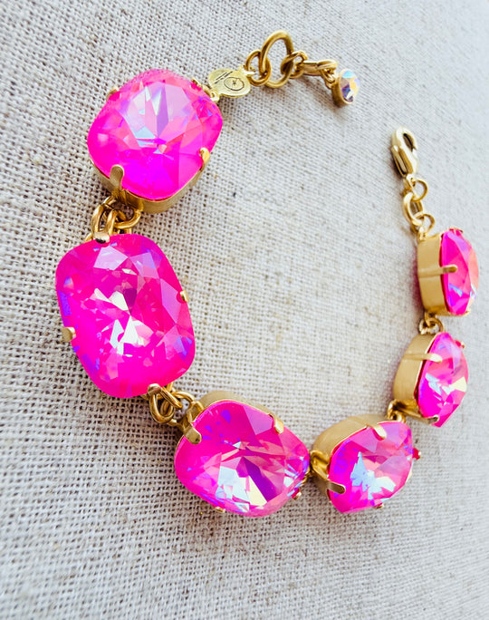 Maria Pink Crystal Link Bracelet