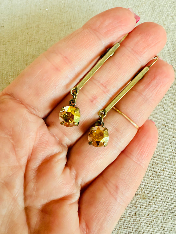 Harvest Gold • Crystal Dangle Earrings