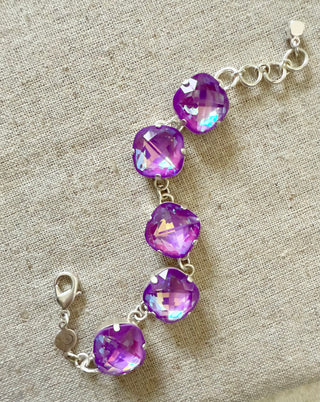 Sophia Purple Faceted Crystal Bracelet - Shabby To Chic Jewelry