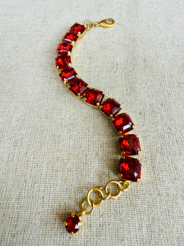 Eva Imperial Square Cut Crystal Tennis Bracelet