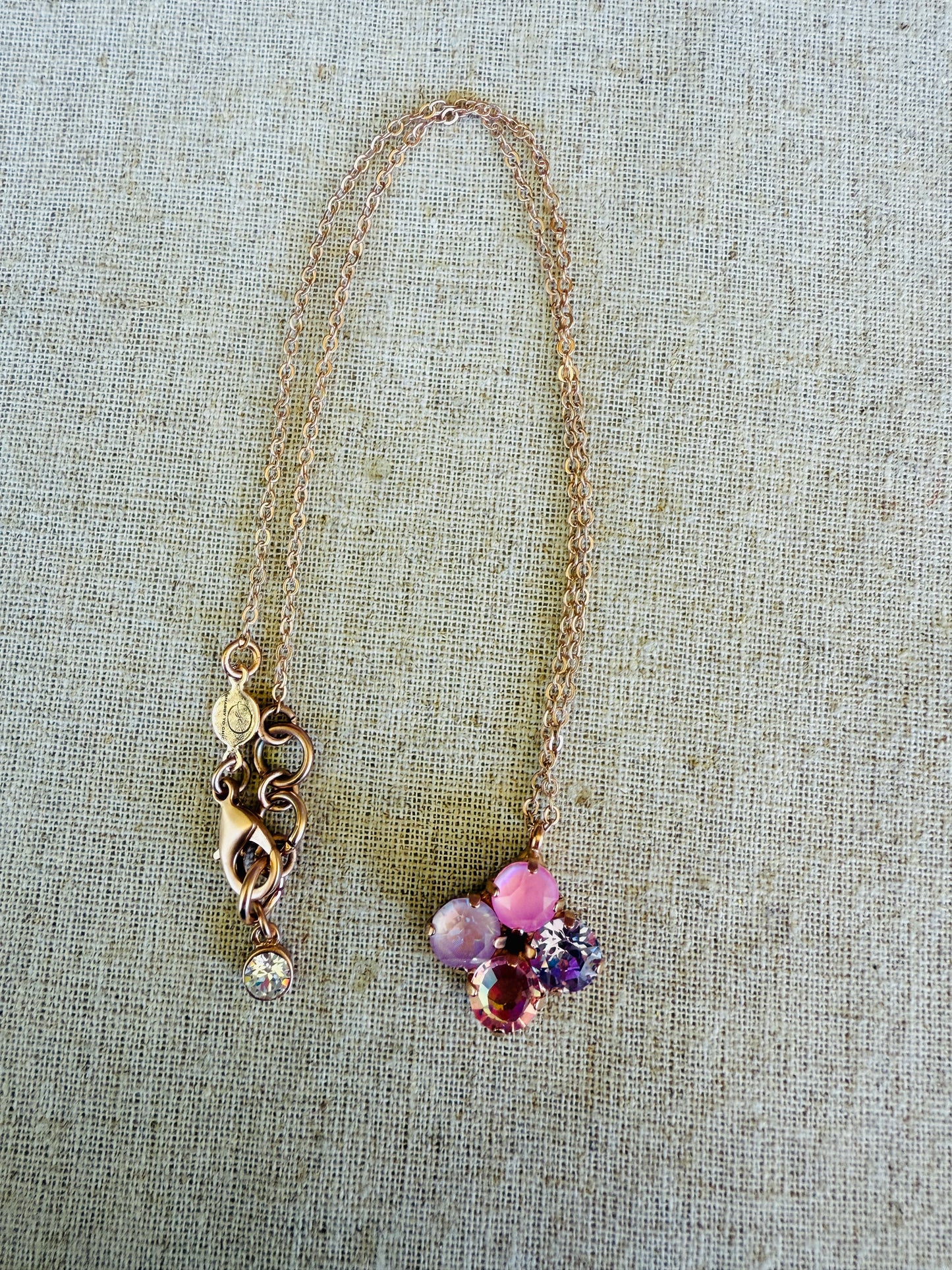 Melissa Clover Crystal Pendant Necklace
