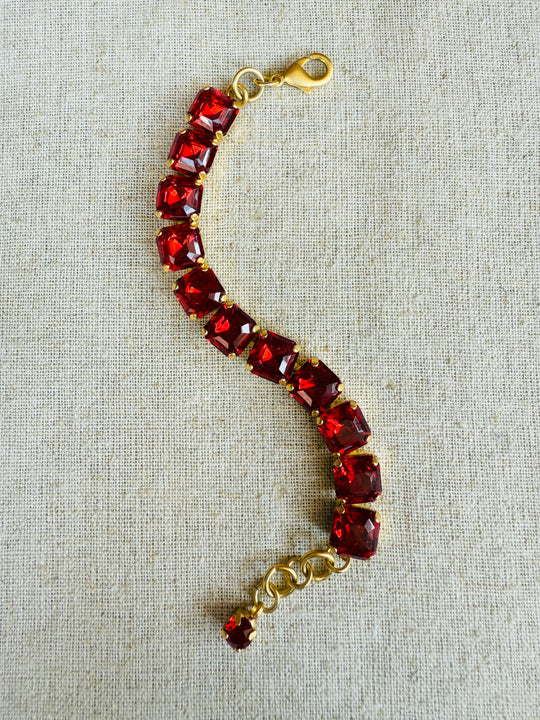 Eva Imperial Square Cut Crystal Tennis Bracelet