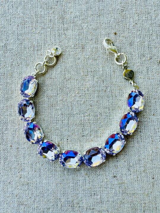 Christa Lilac Oval Cut Crystal Tennis Bracelet