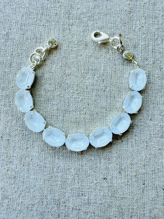 Blanc Oval Cut Crystal Tennis Bracelet