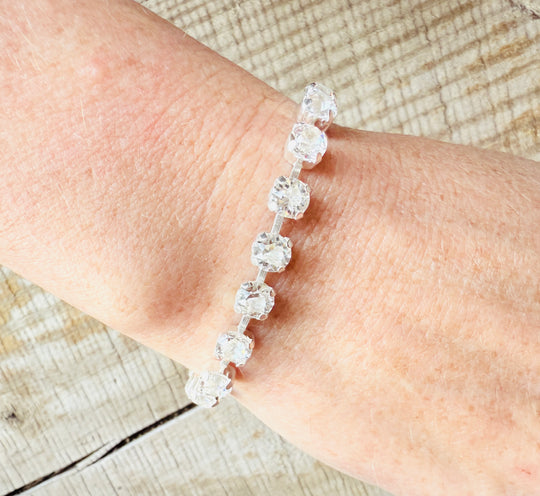Cora Silver Crystal Tennis Bracelet - Shabby To Chic Jewelry