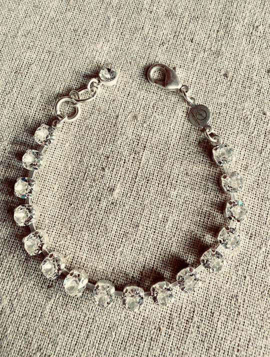 Cora Silver Crystal Tennis Bracelet - Shabby To Chic Jewelry