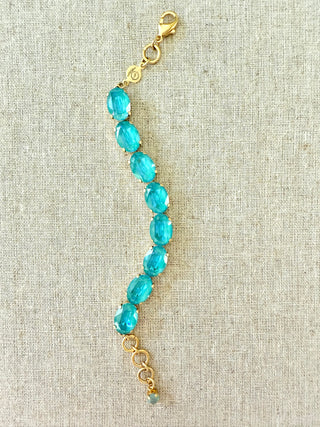 Bailey Oval Cut Turquoise Crystal Tennis Bracelet - Shabby To Chic Jewelry
