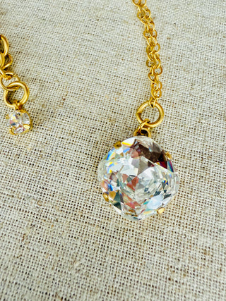Macy Crystal Pendant Necklace Gold - Shabby To Chic Jewelry