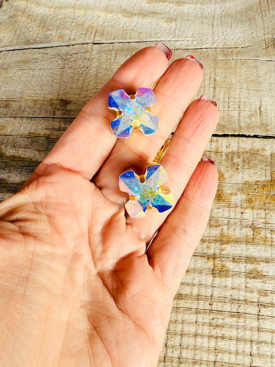 Claire Greek Cross Crystal Earrings