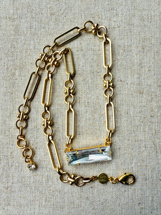 Mallory • Crystal Bar Necklace • Gold • Necklace