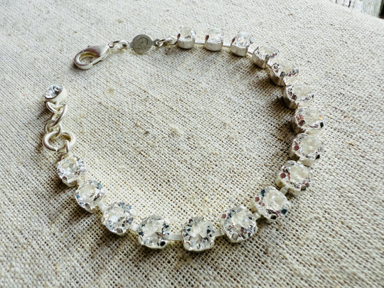Cora Silver Crystal Tennis Bracelet - Shabby To Chic Jewelry