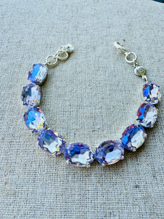 Christa Lilac Oval Cut Crystal Tennis Bracelet
