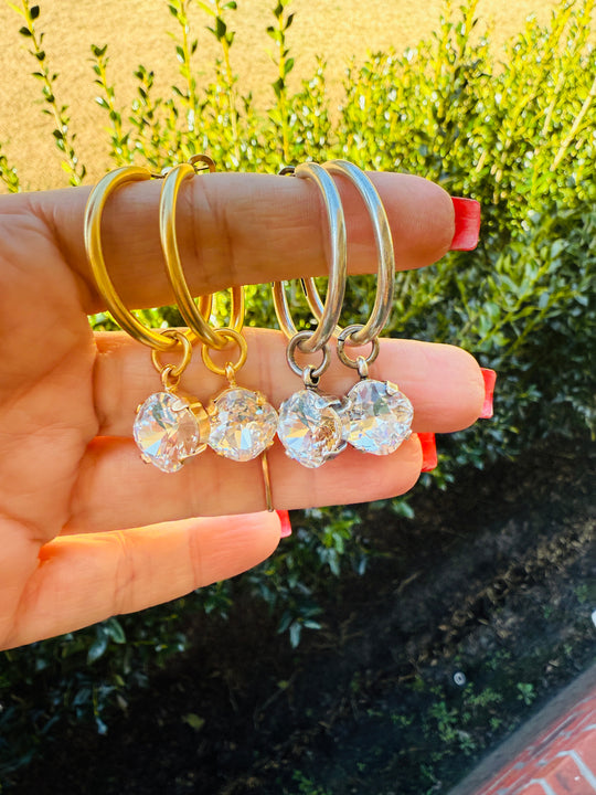Tessa Crystal Hoop Earrings - Shabby To Chic Jewelry