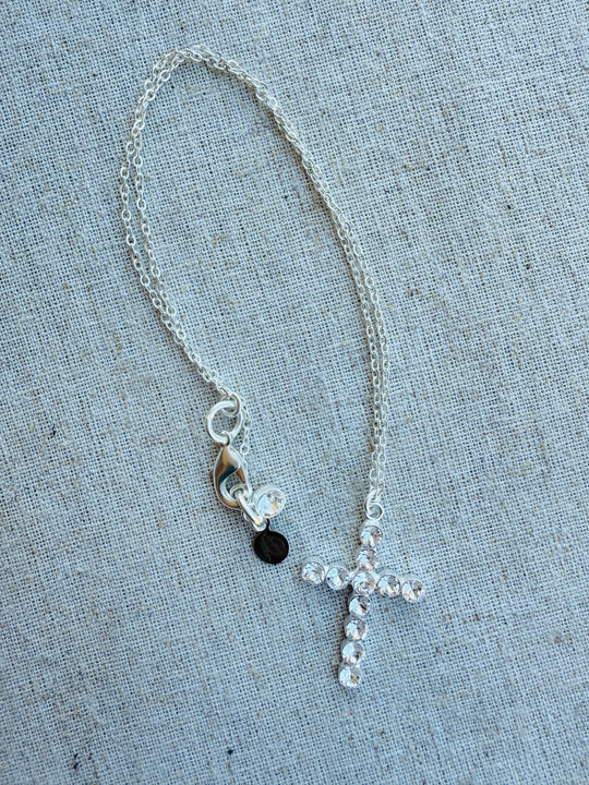 Susie Crystal Cross Pendant Necklace - Shabby To Chic Jewelry