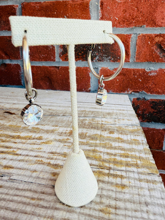 Tessa Crystal Hoop Earrings - Shabby To Chic Jewelry
