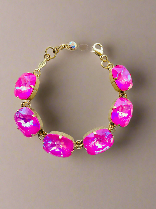 Maria Pink Crystal Link Bracelet