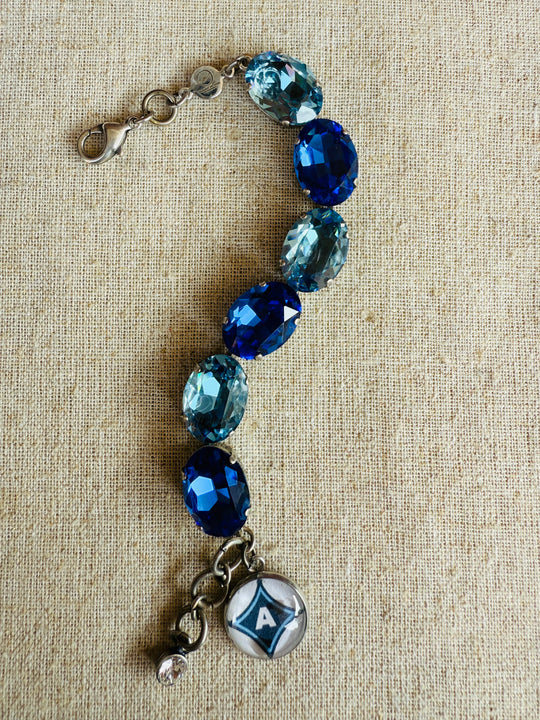 Aynor Blue Jackets Oval Crystal Tennis Bracelet