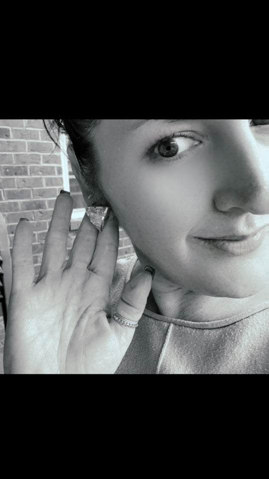 Tracy Gold Triangle Geometric Stud Crystal Earrings - Shabby To Chic Jewelry