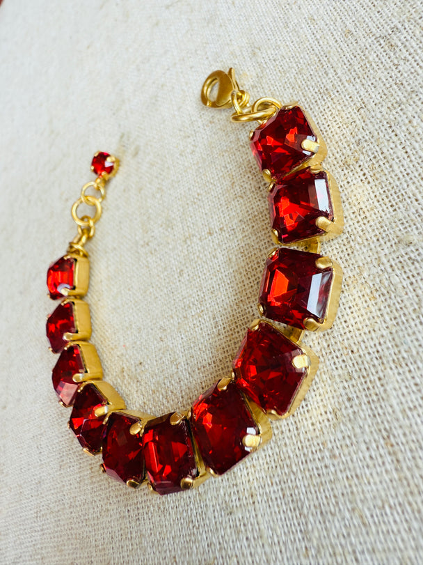 Eva Imperial Square Cut Crystal Tennis Bracelet