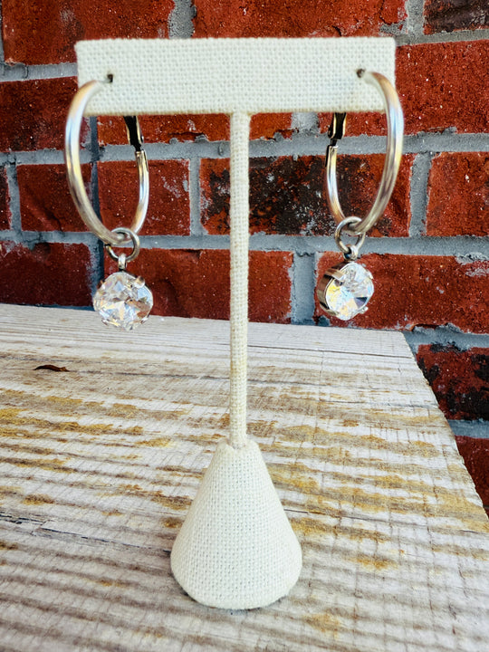 Tessa Crystal Hoop Earrings - Shabby To Chic Jewelry