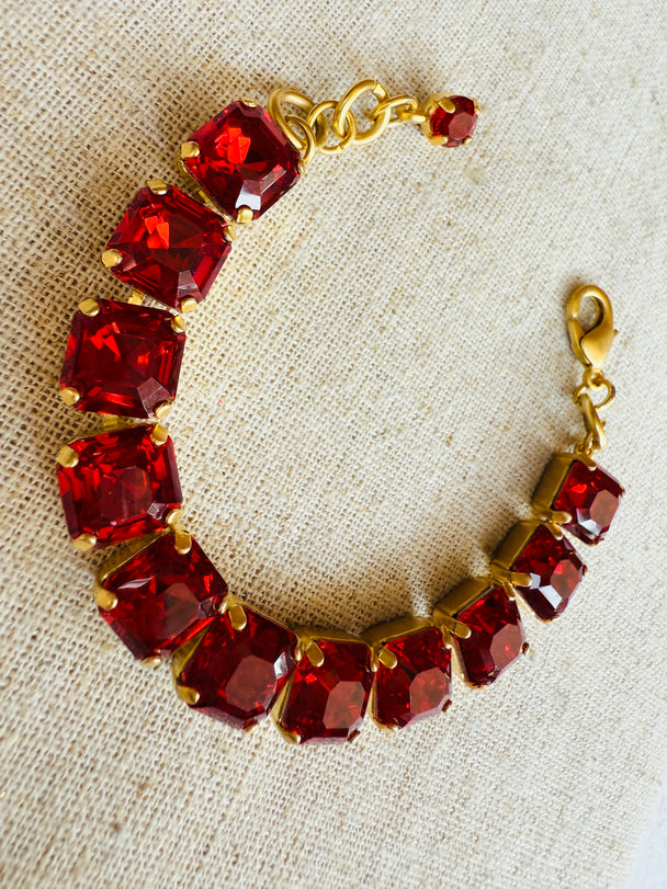 Eva Imperial Square Cut Crystal Tennis Bracelet