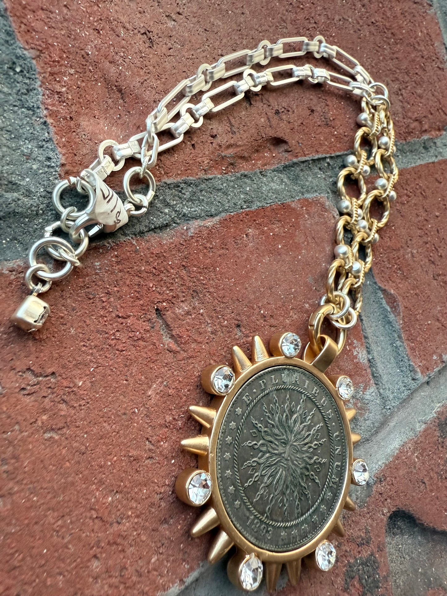 Leslie Sun Pendant Coin Necklace - Shabby To Chic Jewelry
