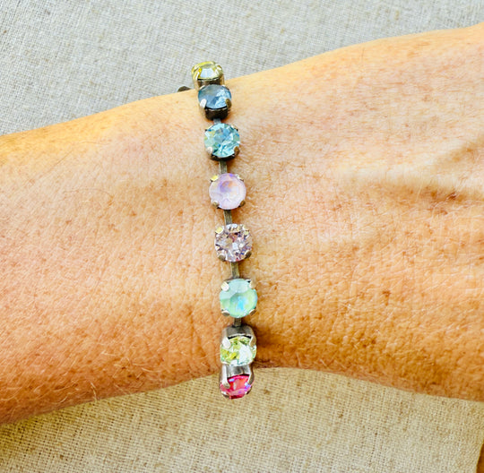 Candy Colored Crystal Tennis Bracelet