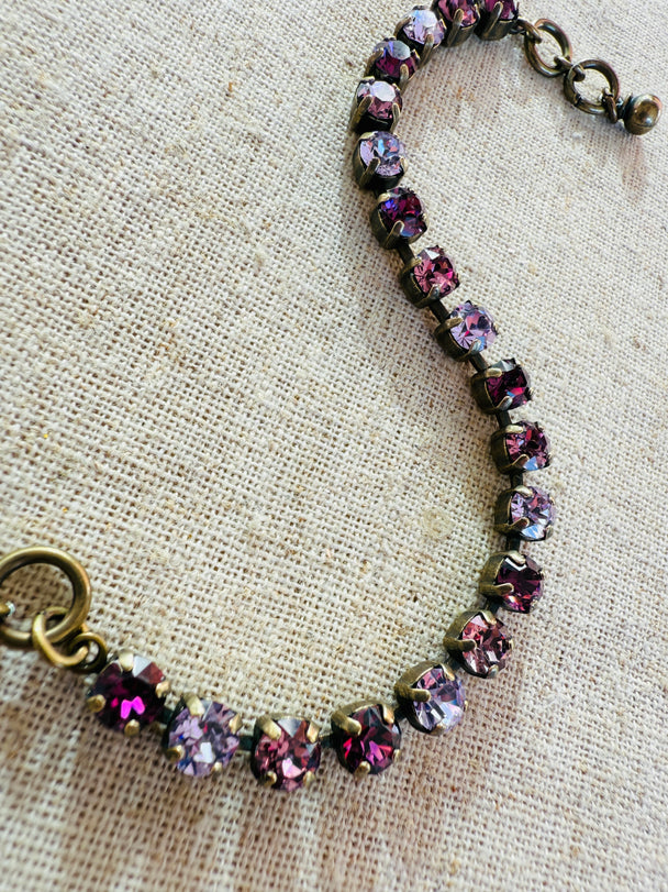 Plum • Crystal Tennis Bracelet