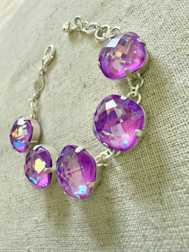 Sophia Purple Faceted Crystal Bracelet - Shabby To Chic Jewelry