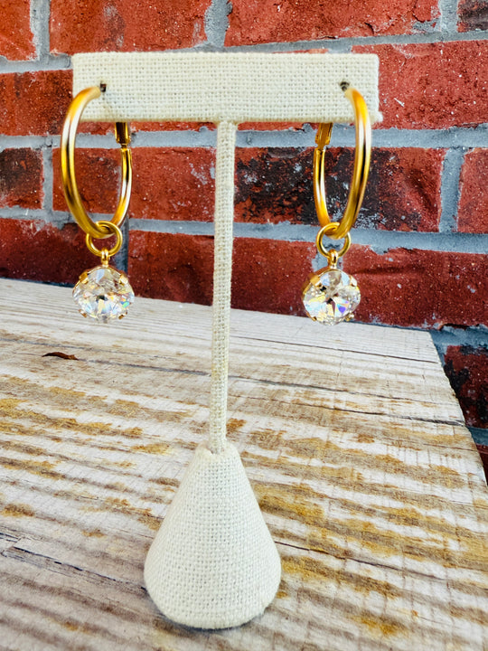 Tessa Crystal Hoop Earrings - Shabby To Chic Jewelry