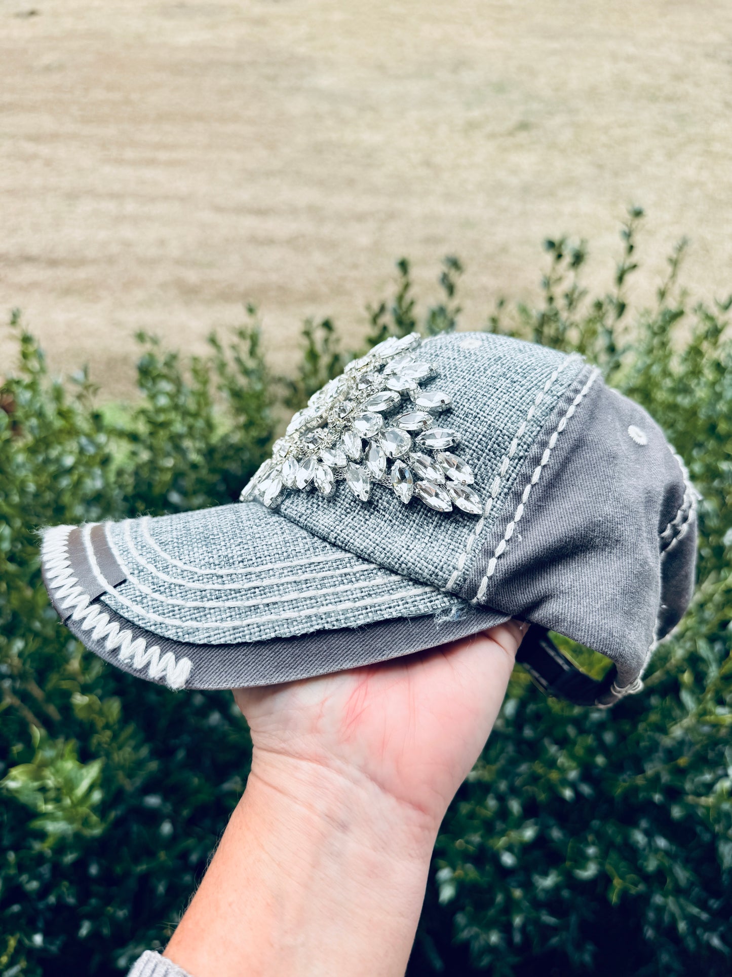 Kaci Crystal Bling Baseball Fashion Cap - Shabby To Chic Jewelry