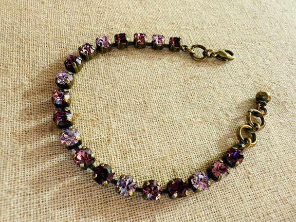 Plum • Crystal Tennis Bracelet